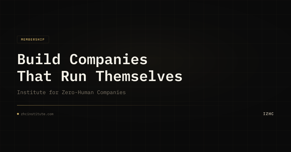 Institute for Zero-Human Companies